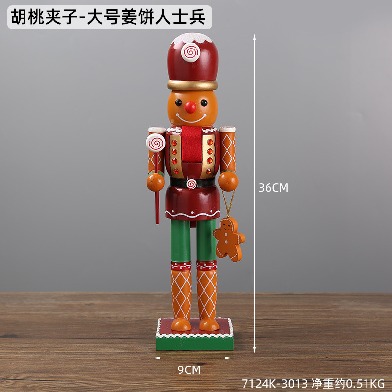 Cascanueces transfronterizos adornos de madera regalos de Navidad ventanas adornos de escritorio muñecas de rey soldado adornos