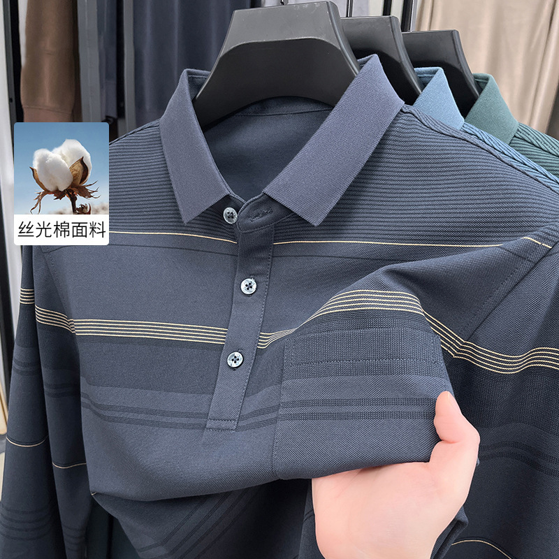 Dad's Spring Long-Sleeve T-Shirt with Real Pockets 2026 New Model Middle-Aged Men's Base Shirt Thin Top for Middle-Aged and Elderly Men