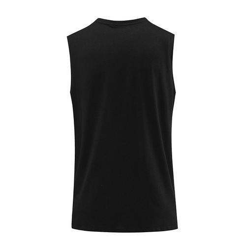 Men's round neck pure cotton tank top running shirt summer round neck loose casual top Amazon basketball training top