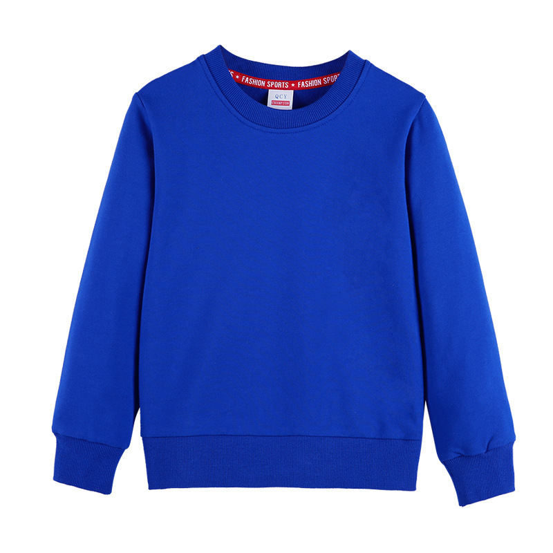 Primavera y otoño nuevo cuello redondo color sólido suéter para niños Barra de manga larga suéter con capucha ropa de clase suéter para niños