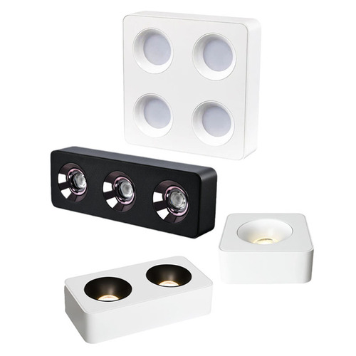 LED thin flush mount spotlights anti-glare smart ceiling light for living room and bedroom, 1-4 head square tube light