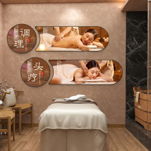按摩店推拿艾灸图片装饰美容院精油spa宣传挂画中医古法养生壁画