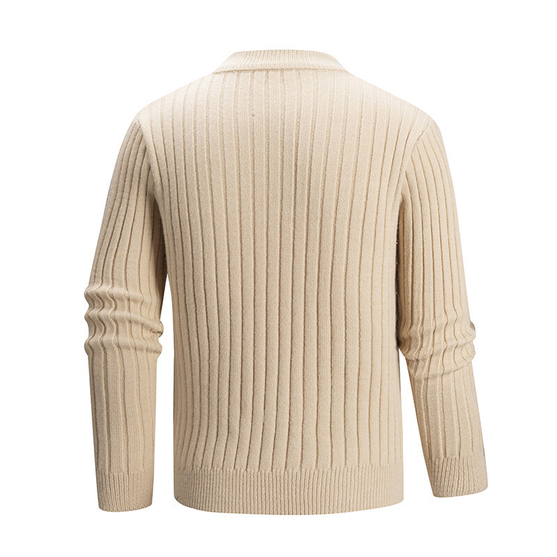 Korean-Inspired Knit Cardigan – Men's Oversized Twist Stitch Sweater (White/Black/Khaki/Blue, M-3XL)_viptrois.com