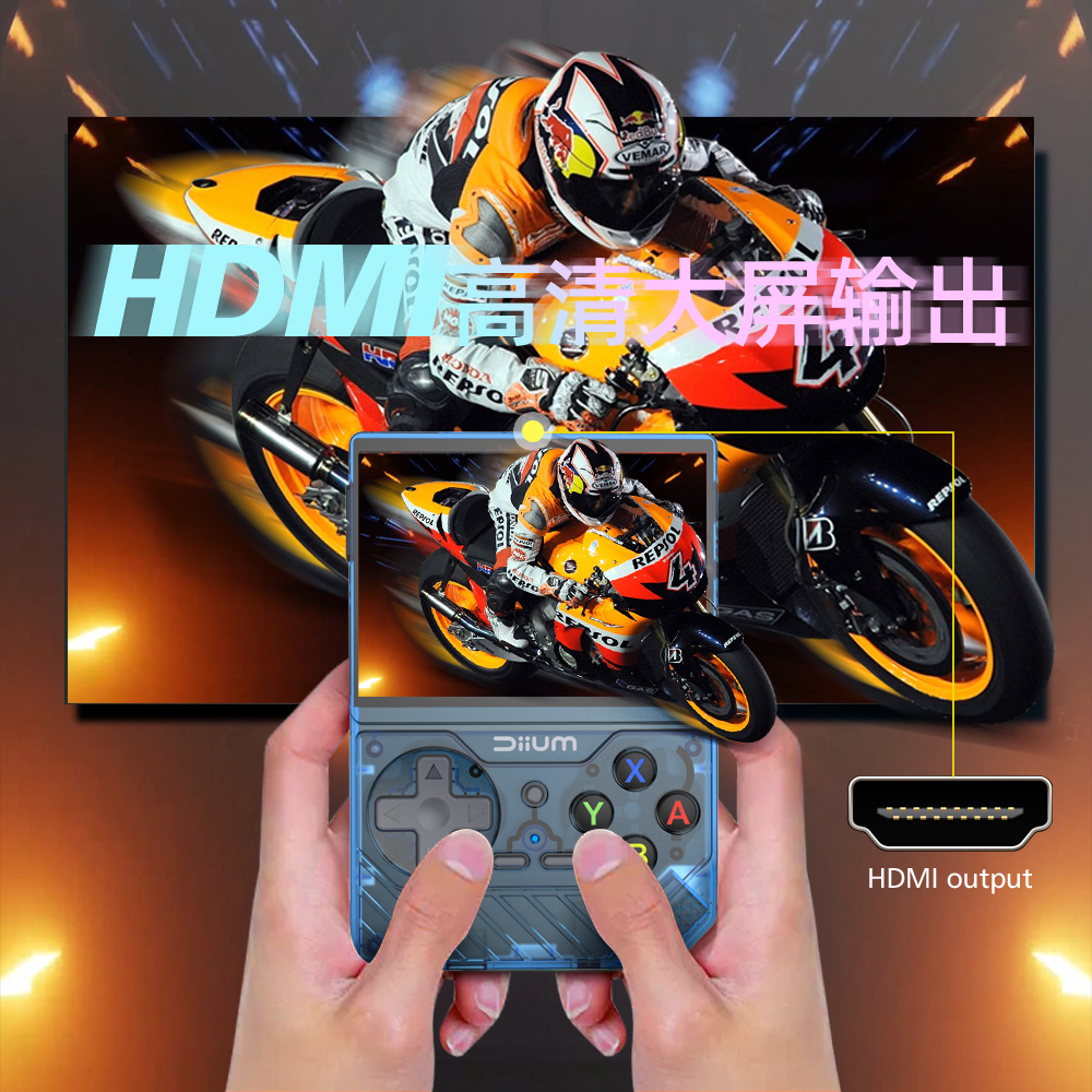 New D008 open source handheld game machine portable retro arcade game nostalgic 3d dual system handheld cross-border
