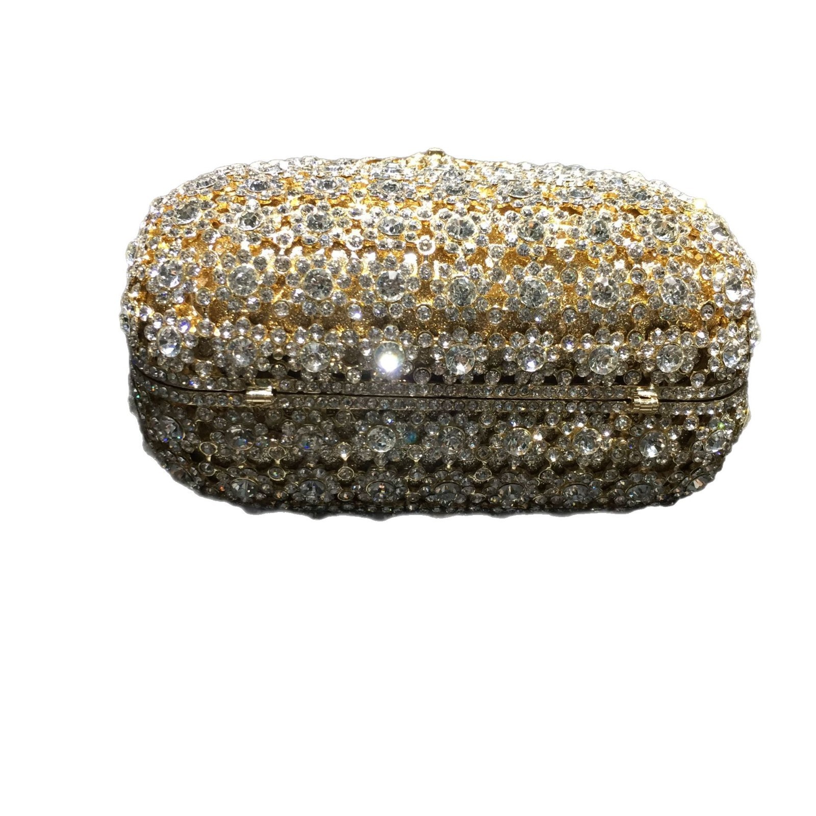 Bolso de mujer 2025 otoño nuevo bolso de cena de moda transfronteriza bolso de diamante de moda bolso de hombro de mujer blanco dorado