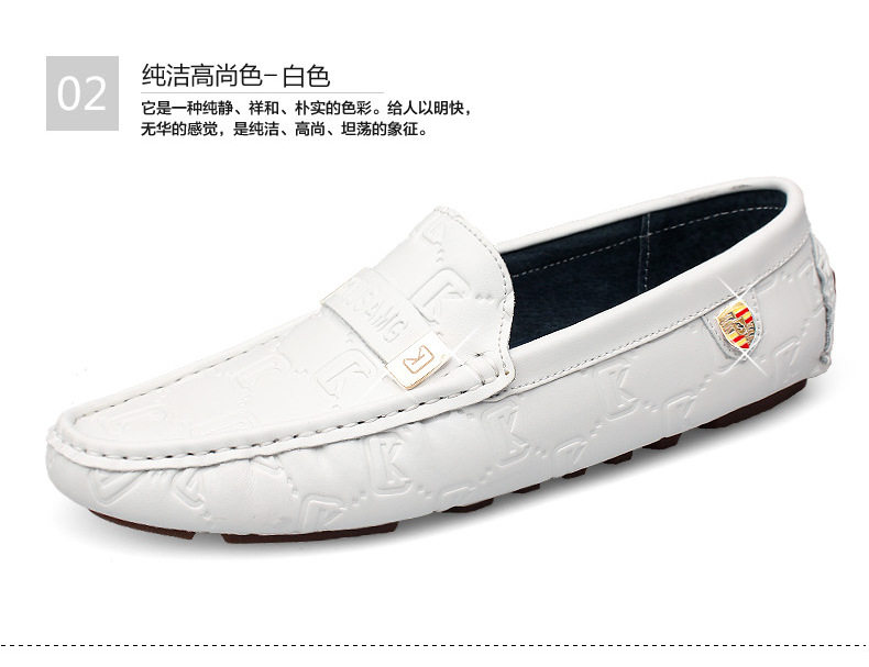 Giày lười nam da bò cao cấp xỏ chân đế mềm, mũi tròn, phong cách Hàn Quốc — CK0085 màu trắng, CK0085 màu xanh lam, CK0085 màu đen chi tiết 30
