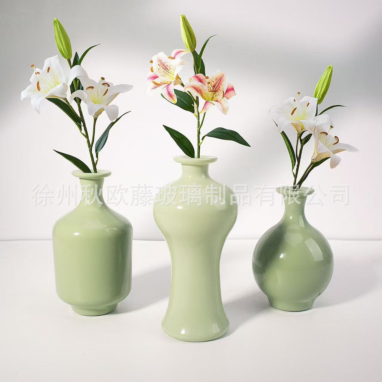 Jarrón de vidrio de barril cónico, estilo nórdico, simple, grande, jarrón transparente, arreglo floral, decoración de escritorio de alta gama, sala de estar