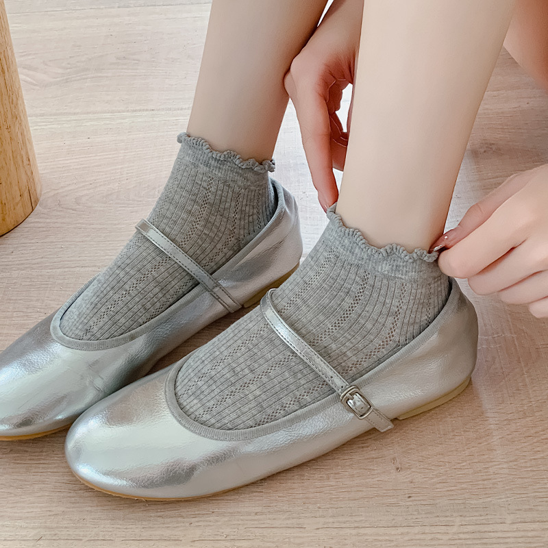 White Short Socks for Women, Summer Thin Breathable Solid Color Basic Style, College Style Lace Jk Socks, Japanese Versatile Cute Style White Short Socks for Women, Summer Thin Breathable Solid Color Basic Style, College Style Lace Jk Socks, Japanese Versatile Cute Style