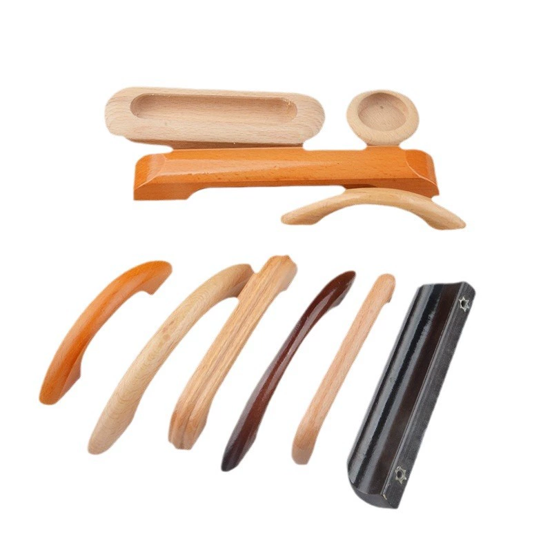铭固 Hardware solid wood handle double hole wooden cabinet door handle drawer wood bow handle beech handle