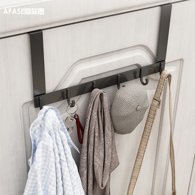 After the door Hooks Punch holes wall Coat rack Wall hanging Shelf Bedroom door Clothes hanger Storage Shelf