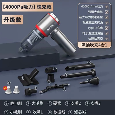 Deli Dl881121 Car Vacuum Cleaner Handheld Small Wireless Mini Dual-Use Vacuum Blower for Home and Car Use (Tozsoranlar) - dl881121-handheld-gun-type-brushed-vacuum-cleaner-4000pa-wireless
