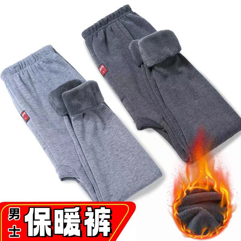 Мужские термобрюки 2025: зимние, на флисовой подкладке, утолщенные, облегающие, термобелье, тонкие флисовые брюки-комбинезон