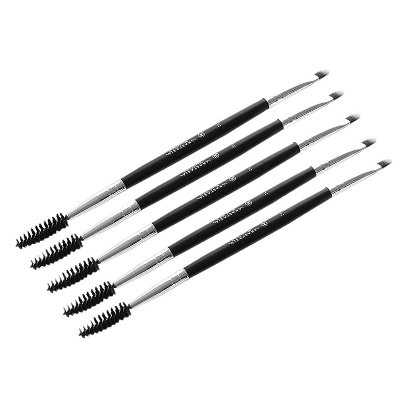In Stock No. 12 double-headed eyebrow brush eyelash curler spiral brush Bevel inner line eyebrow brush portable beginner makeup brush wholesale