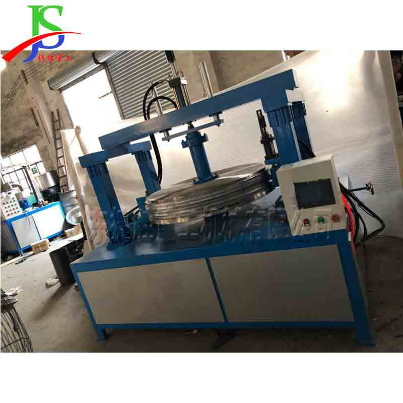 Aluminio circular pieza rollo de trabajo máquina giratoria cubierta de motor Mesa Redonda borde curling máquina