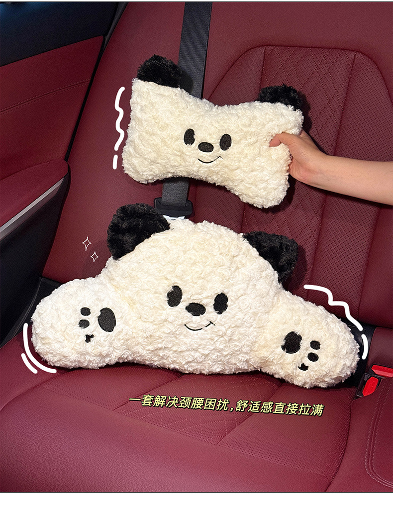Car Headrest, Neck Pillow, Creative and Cute Female Driver's Driving Lumbar Support, a Pair of Car Pillows, Car Seat Pillows