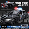 Warrior, police car, logic car model with light music, scale 1:24