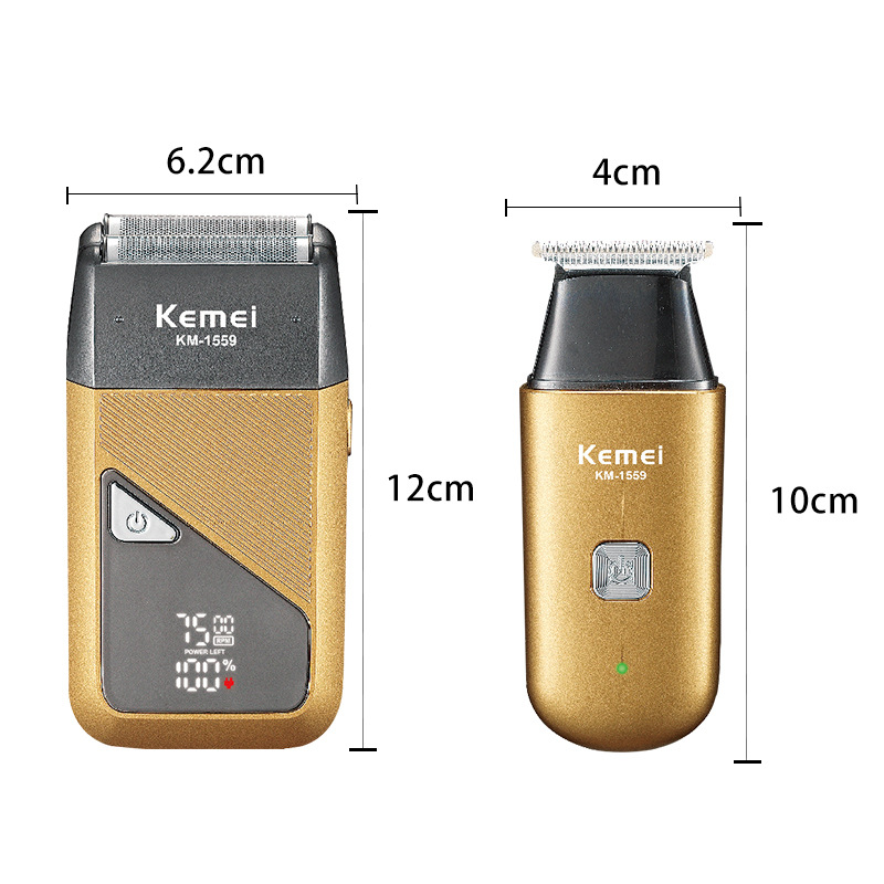 Komei corte de pelo eléctrico afeitar conjunto portátil de afeitar mini máquina de afeitar recíproca artefacto de cabeza calva
