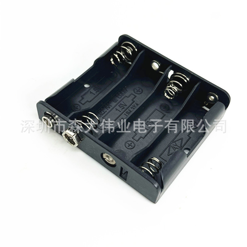 No. 5 4 battery holder No. 5 4 battery holder with 9V battery buckle AA4 position and row with 9v male and female buckle battery box