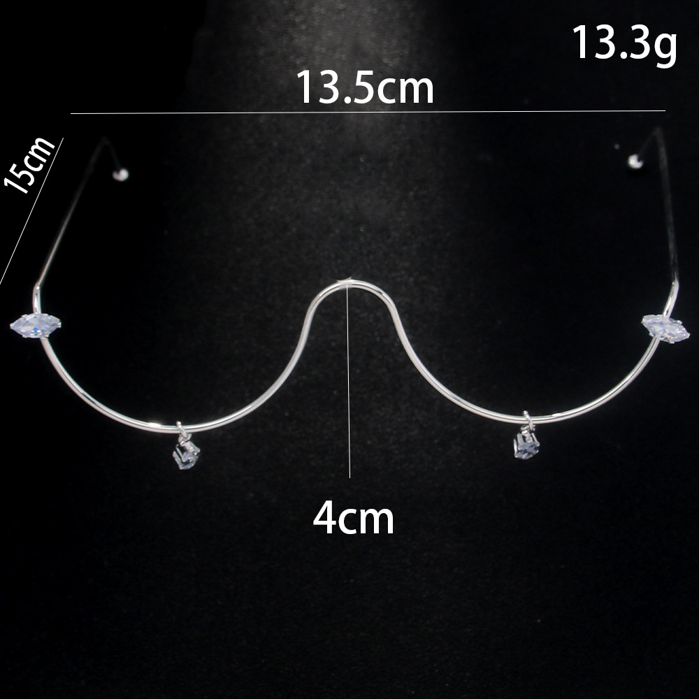 Cross-border caliente-venta de agua gota de circón medio marco gafas marco elegante todo partido rhinestone gafas decoración ojo marcos