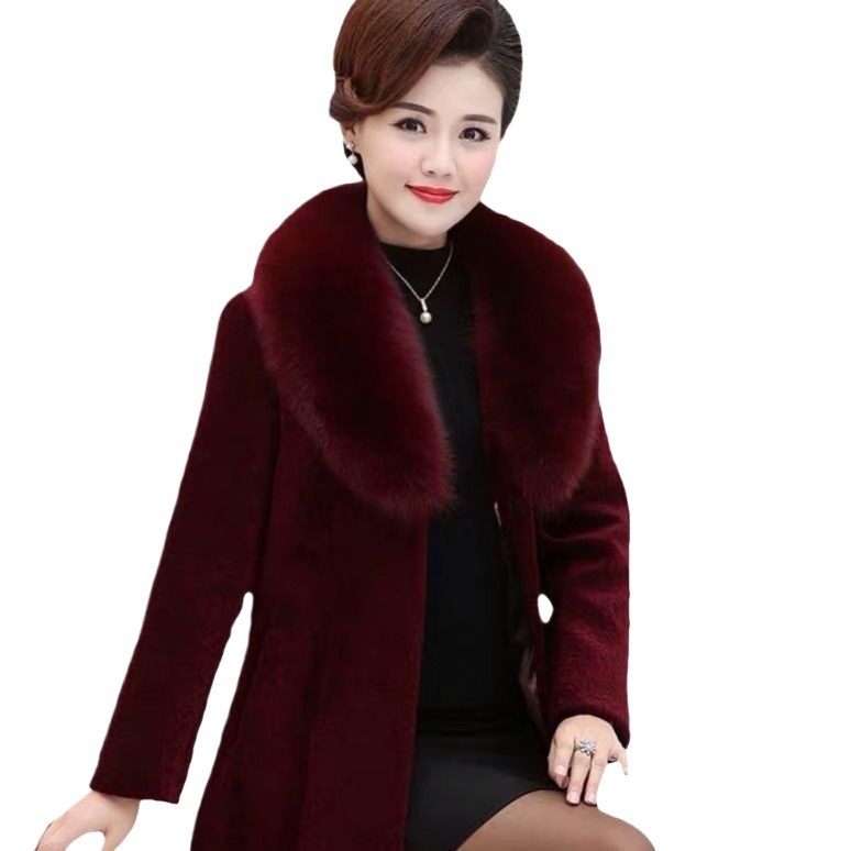 Dames winterjas halflang met bontkraag voor oudere dames_voghion.com