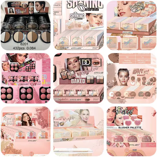 Only export foreign trade [ANYLADY] plastic shell eye shadow blush high gloss pearl matte makeup24