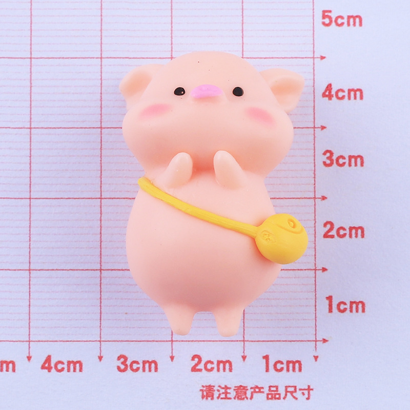 Muñeco de cerdo de leche tridimensional, dibujos animados, hecho a mano, accesorios de joyería DIY, pegamento de crema, resina, materiales para pequeños accesorios, venta al por mayor