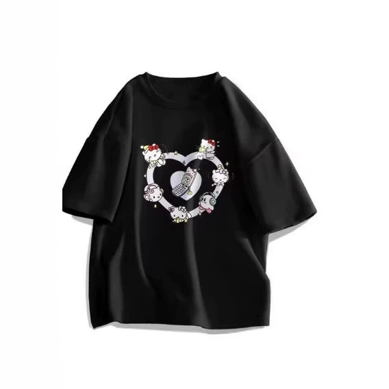 Красивый трендовый футболка Hello kitty для мужчин и женщин для отдыха, с коротким рукавом, 3D, для любимых
