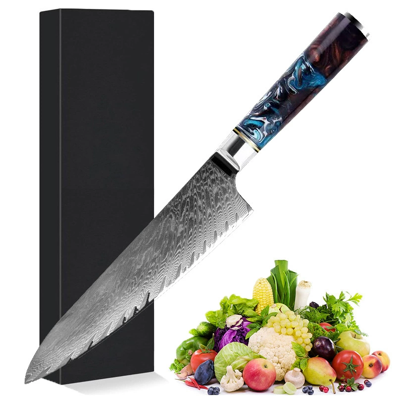 Домашний Damascus боевые мечи Меч G10 рукоять нарезка мяса кухонный шеф нож кухонный рисунок