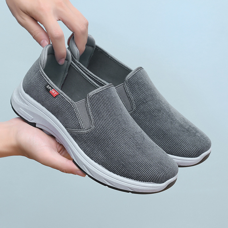 新款老北京休閒男士布鞋透氣時尚商務爸爸鞋防滑舒適輕便中老年鞋