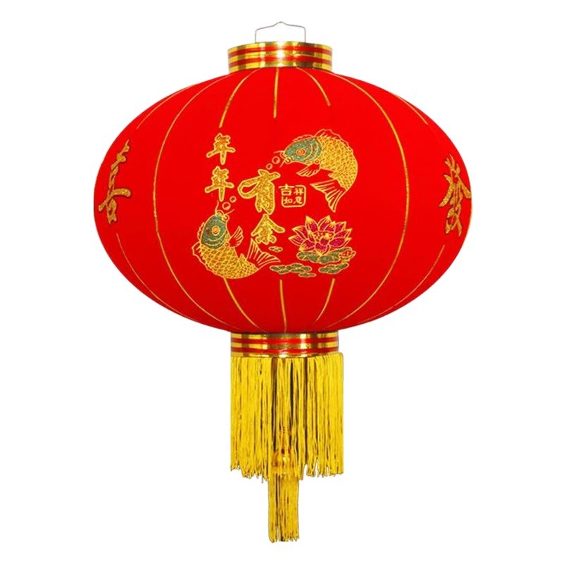 Красный Флокирующий Фонарь Открытый Водонепроницаемый Новый Год Весенний Фестиваль Tiekou Фонарь Завод Длинный Полюс Фонарь Оптовая