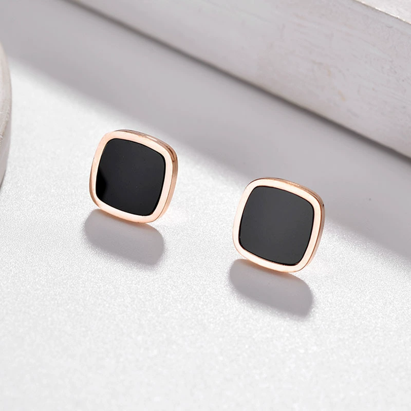 Classic sophisticated crooked earrings stainless steel, accessory, Korean style, simple and elegant design, internet celebrity