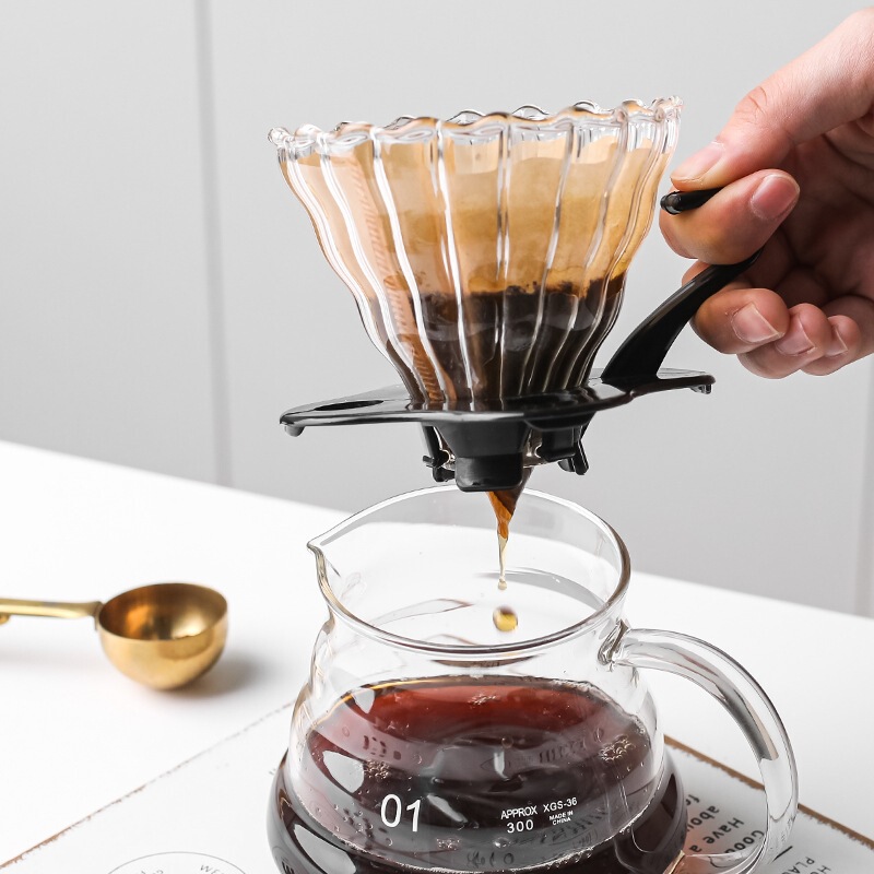 Hand-Brewed Coffee Pot Set with Drip Filter, Extraction Filter Cup, Long Spout Brewing Sharing Pot, Coffee Utensils, High Borosilicate Hand-Brewed Coffee Pot Set with Drip Filter, Extraction Filter Cup, Long Spout Brewing Sharing Pot, Coffee Utensils, High Borosilicate