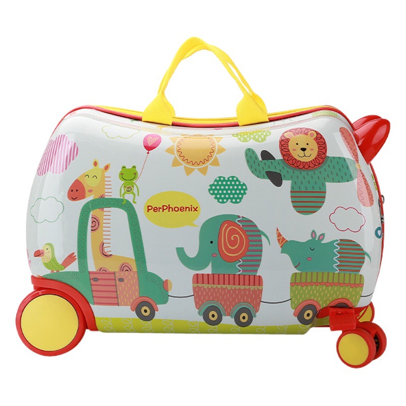 Caja de equitación multifuncional para niños equipaje de dibujos animados equipaje universal rueda equipaje regalo bebé caja de montar
