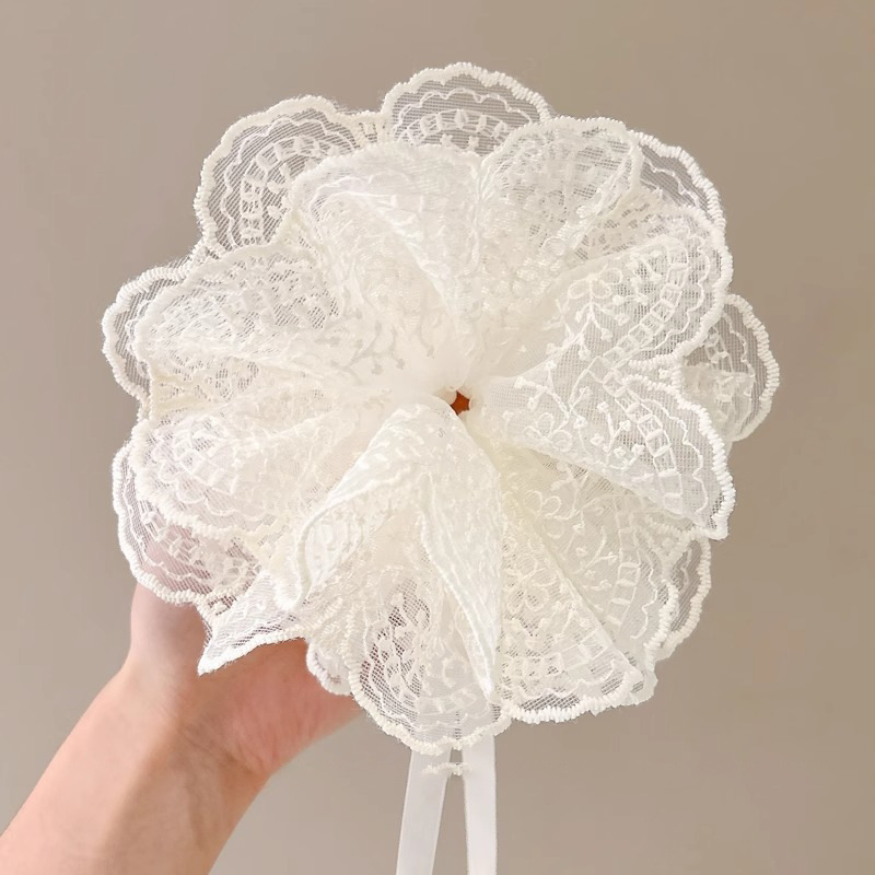 Nuevo estilo francés elegante chica con cola de caballo temperamento cuerda para la cabeza sentido de alta gama bola cuerda para el cabello moda estilo de explosión intestino grueso