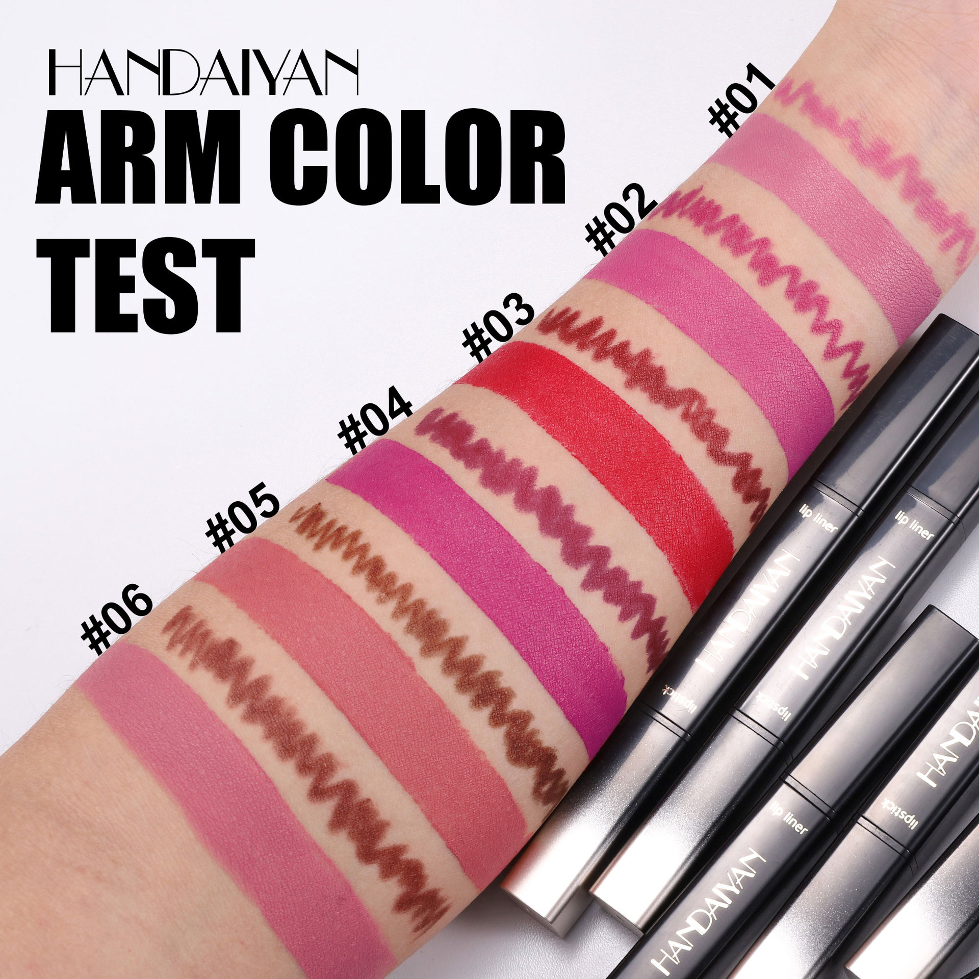 HANDAIYAN lápiz labial lápiz labial mate lápiz labial impermeable fácil de colorear lápiz labial spot transfronterizo