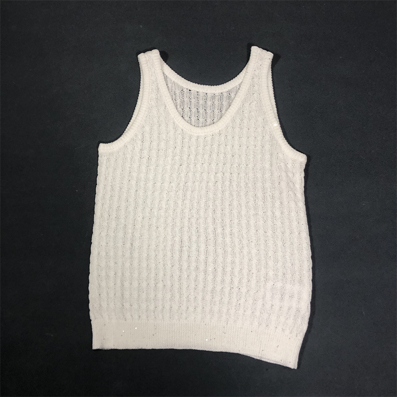 Bc Sequin Embroidered Twist Knit Sweater Sleeveless Camisole Women's Outerwear Slim Fit Top 26 Spring/Summer Collection Bc Sequin Embroidered Twist Knit Sweater Sleeveless Camisole Women's Outerwear Slim Fit Top 26 Spring/Summer Collection