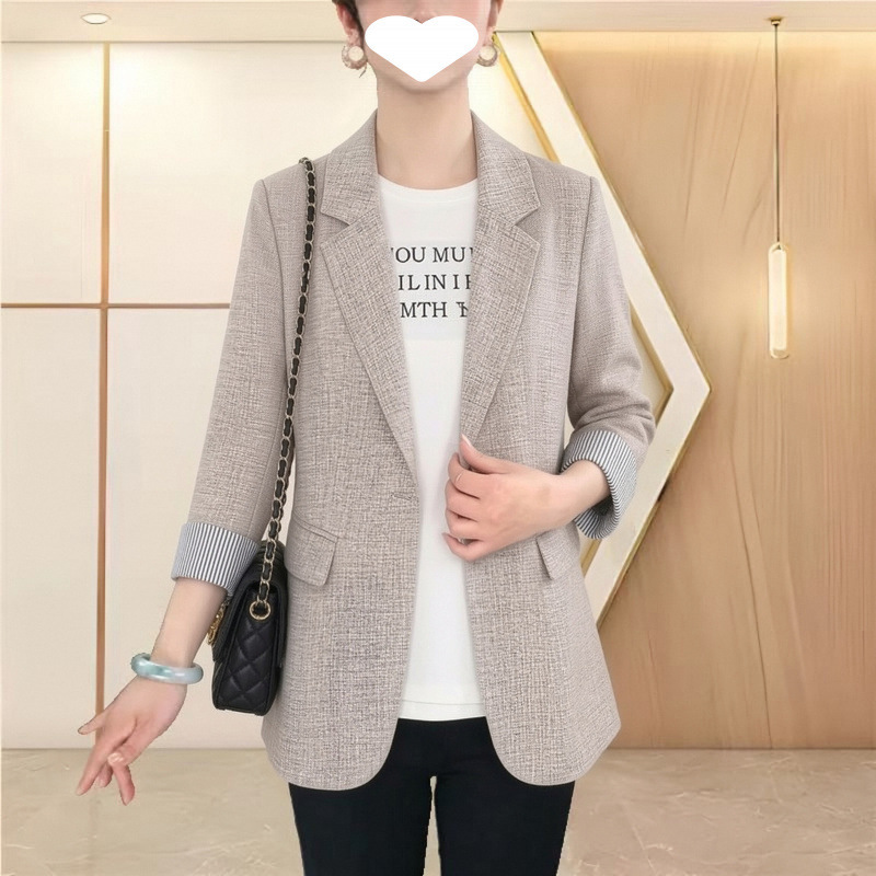 【 150kg Plus Size Women's Clothing - Full Size Range 】Women's Small Blazer Jacket 2026 Spring and Autumn New Korean Style Loose Fit