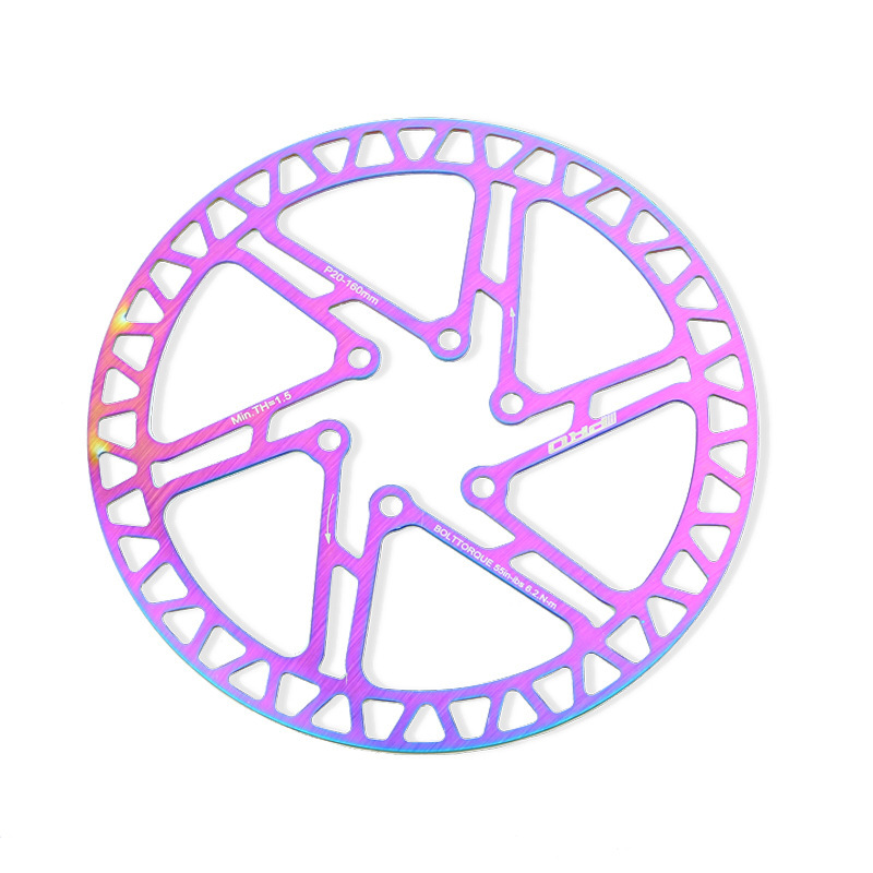 Disco de bicicleta de montaña IIIPRO 160MM galvanoplastia colorido hueco ultra-ligero disco de freno de disco de seis clavos disco de freno