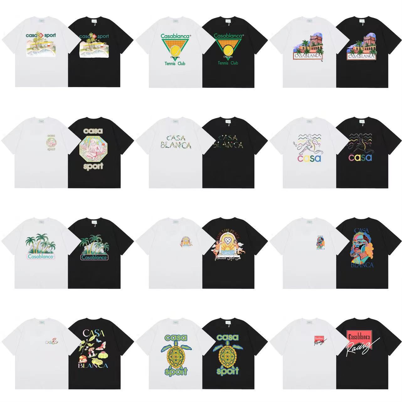 2024 Spring/Summer New Casablanca Tennis Club Court Letter Print CASA Celebrity-Style Short-Sleeve T-Shirt
