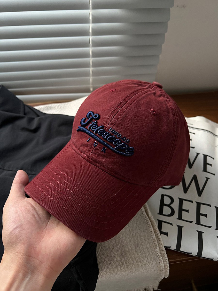 Corea del Sur Inglés bordado sombrero de béisbol mujer pareja de cabeza grande cara pequeña sombrero de protección solar