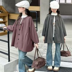 女童风衣2025秋季新款儿童气质百搭中款外套潮中大童休闲时尚衣服