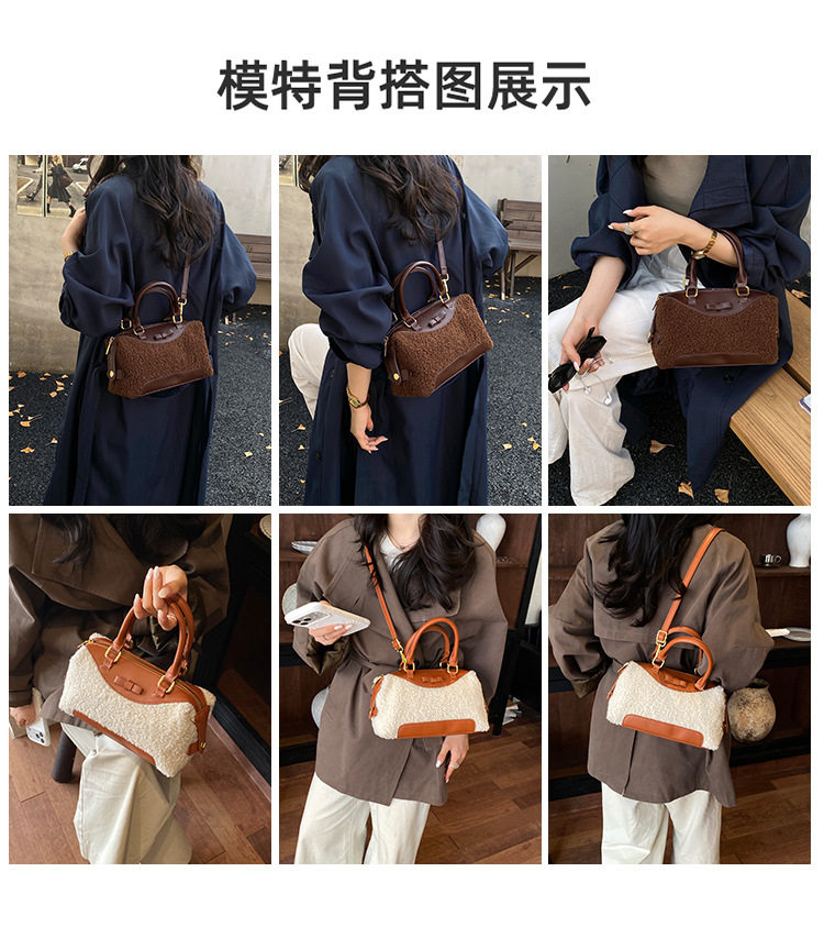 Túi đeo chéo nữ dáng gối mềm mại phong cách retro, túi xách tay đa năng — màu cà phê, màu nâu chi tiết 9