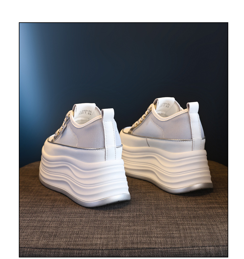 Giày sneaker nữ đế dày chunky mặt lưới thoáng khí phối trắng dễ mặc — Màu trắng bạc chi tiết 20