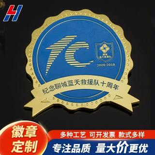 厂家批发电镀烤漆异形金属徽章校徽班徽定制活动周年纪念胸章logo