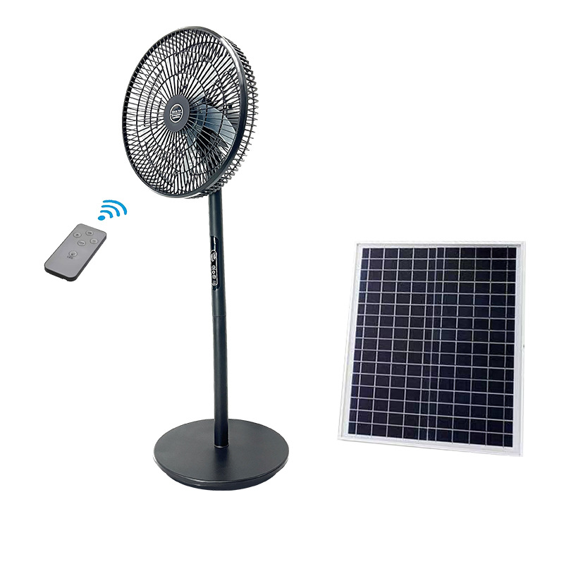 Ventilador de emergencia de apagón, campamento, super durabilidad, gran viento, ventilador de piso solar recargable, ventiladores Sola