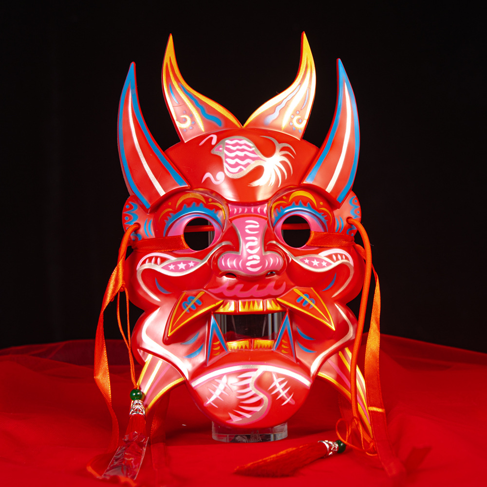 25 nuevas máscaras de fiesta del templo pintadas COS tallado ABS Guizhou máscaras de patrimonio cultural intangible de toda la cara props de estilo nacional image 5