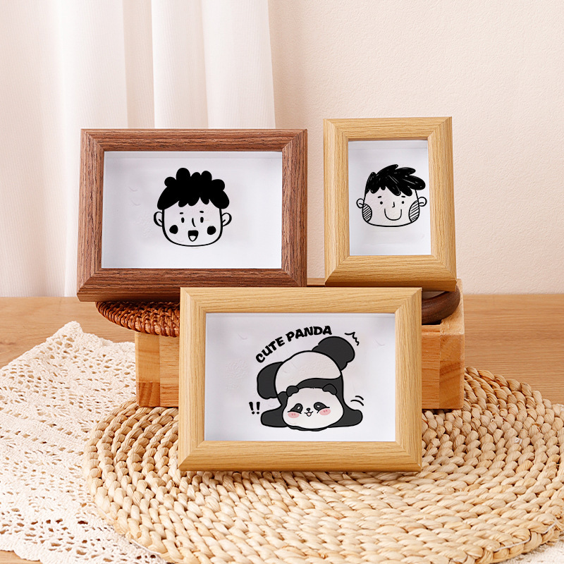 Mini Wedding Photo DIY Polaroid Desktop Decoration Baby 3inch Id Photo Hollow Wooden Photo Frame Table