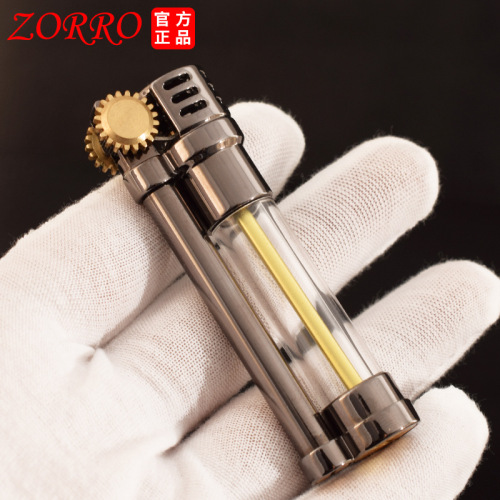 Zorro kerosene lighter 654 transparent small creative old-fashioned grinding wheel portable pendant metal lighter wholesale