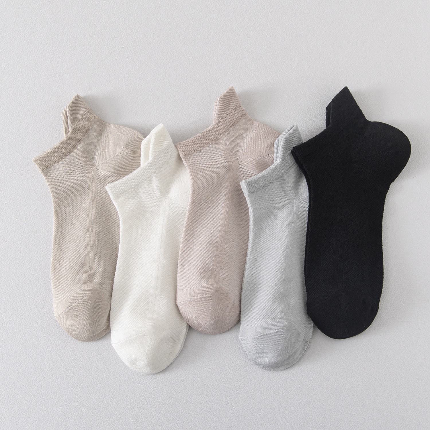 Solid color summer thin breathable antibacterial sports socks