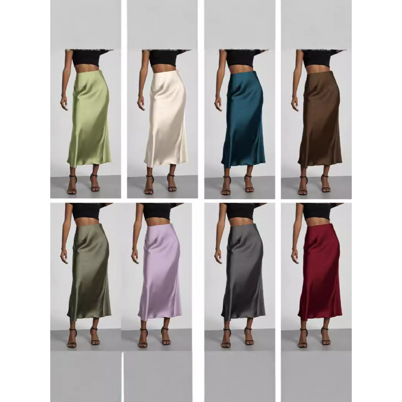 elegant silky long skirt